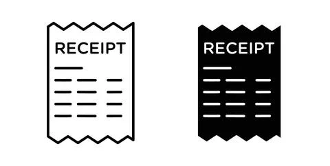 Receipt icon symbol. Flat Vector illustration Stock Illustration