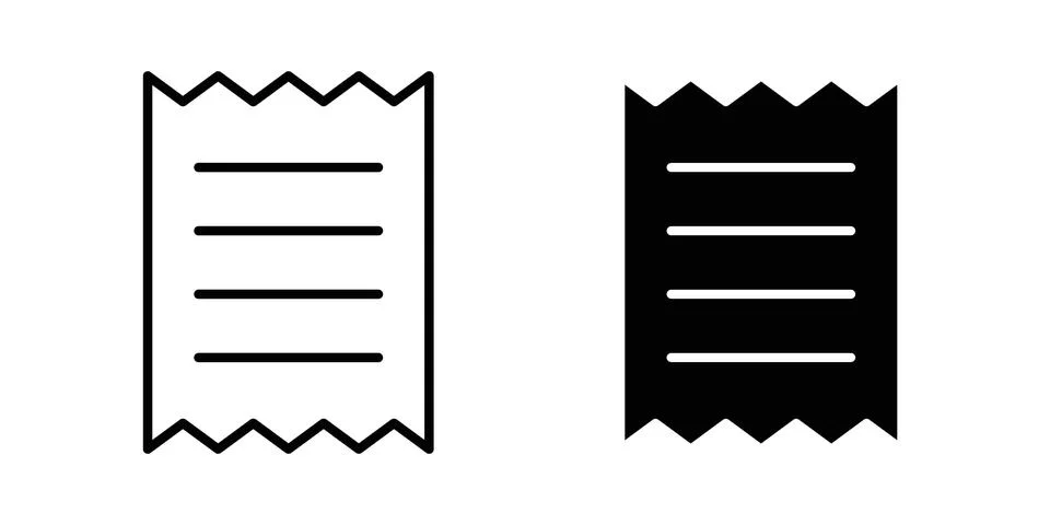 Receipt icon vector editable eps10 Stock Illustration
