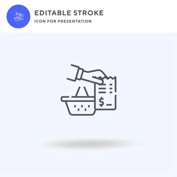 Receipt icon vector, filled flat sign, solid pictogram isolated on white, logo Stockillustratie