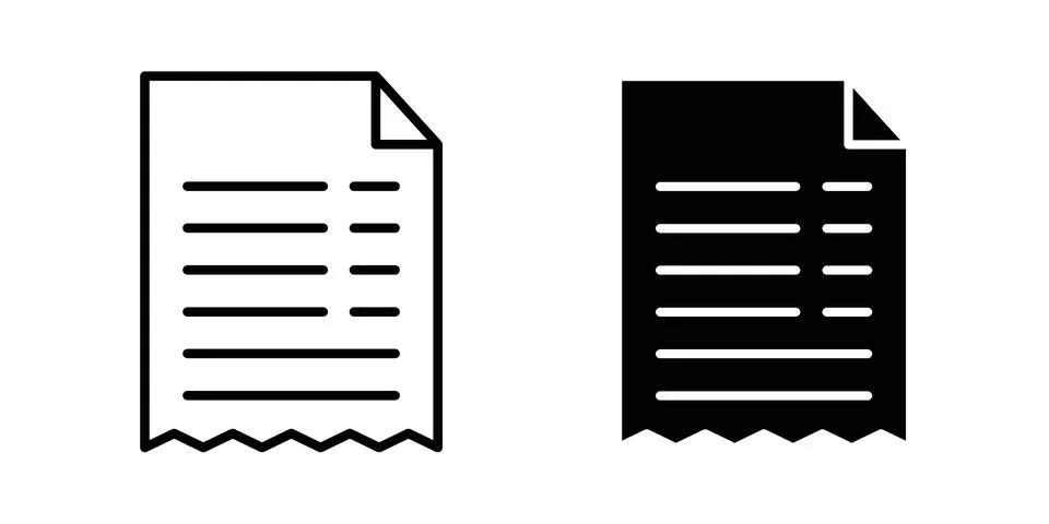 Receipt icon for web projects Illustrazione stock