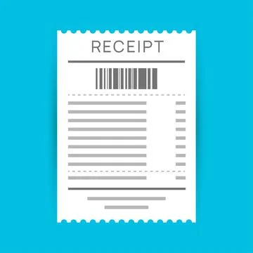 Receipt line icon vector note bill. Purchase total vector payment receipt Illustrazione stock