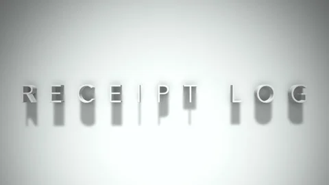 Receipt log 3D title animation with shadows on a white background Stock Footage 297672625
