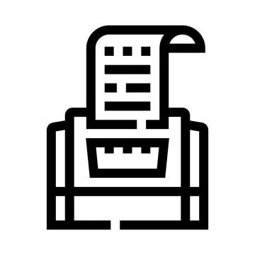 Receipt machine generating bill document icon Stock Illustration