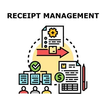 Receipt management process for financial expense tracking Stock Illustration