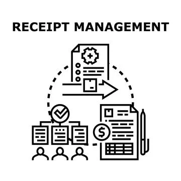 Receipt management process for financial expense tracking Stock Illustration