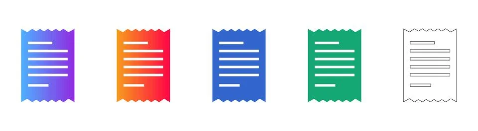 Receipt or Invoice Document Icons Stock-Illustration