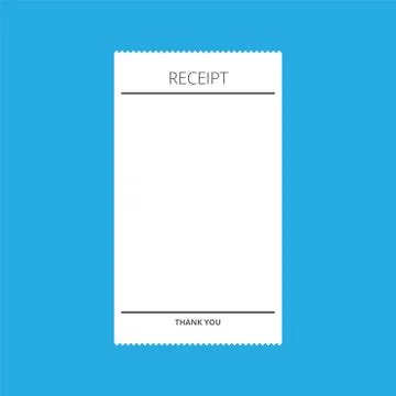 Receipt paper template on blue background Stock Illustration