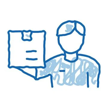 Receipt of Parcel doodle icon hand drawn illustration イラスト素材