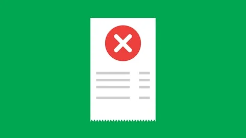 Receipt payment failed flat animation with cross mark and text placeholder. Stock Footage 326166447