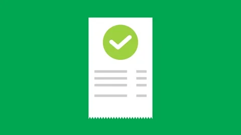 Receipt payment success flat animation with checkmark and text placeholder. Stock Footage 326166442