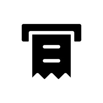 Receipt printer black glyph ui icon Stock Illustration