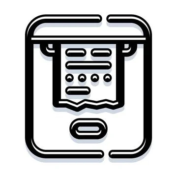 Receipt printer dispensing bill outlining financial transaction Stock Illustration