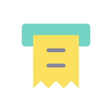 Receipt printer flat color ui icon Stock Illustration