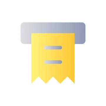 Receipt printer flat gradient color ui icon 스톡 일러스트