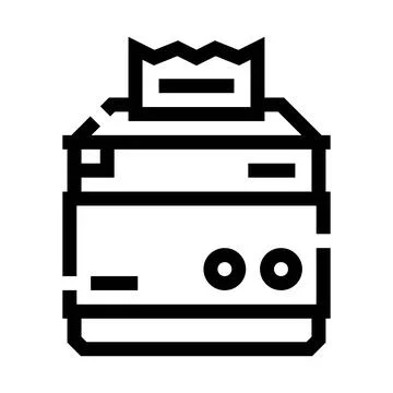 Receipt printer machine generating customer bill paper Stock Illustration