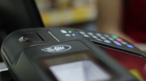 Receipt Printer with paper shopping bill Vidéo 56057271