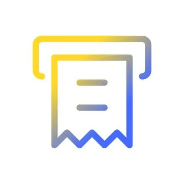 Receipt printer pixel perfect gradient linear ui icon Stock Illustration