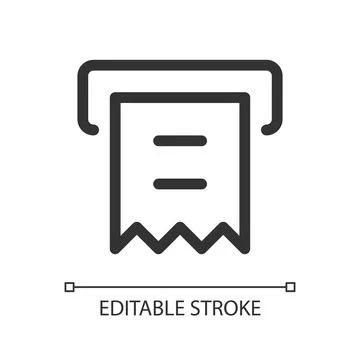 Receipt printer pixel perfect linear ui icon イラスト素材