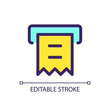 Receipt printer pixel perfect RGB color ui icon イラスト素材