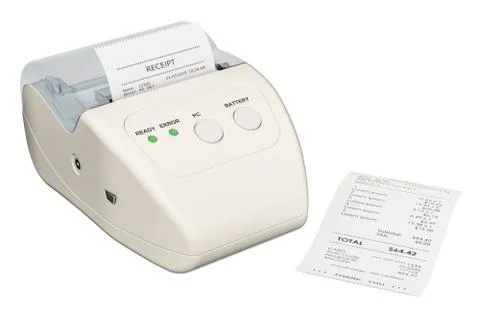 Receipt printer for POS, 3D rendering Stock Illustration