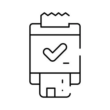 Receipt printer printing a checked bill document Ilustração Stock