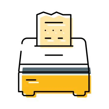Receipt printer printing a transaction bill illustration Stock Illustration
