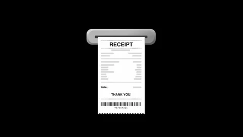 Receipt Printing Animation from POS Terminal 库存影片 336671418