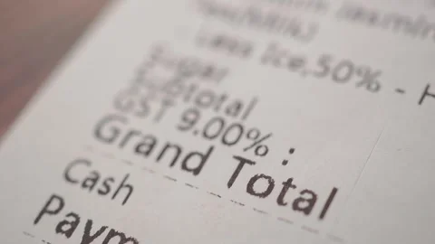 Receipt shows final total and taxes for a recent purchase Stock Footage 340940591