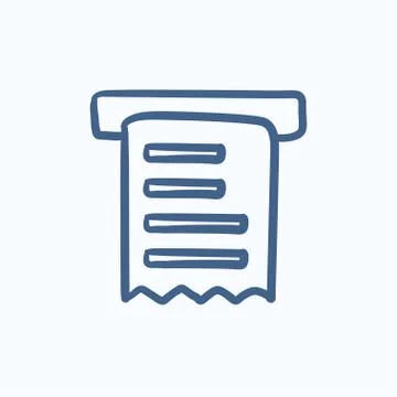 Receipt sketch icon Illustrazione stock