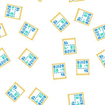 Receipt with sum and cashback vector seamless pattern イラスト素材