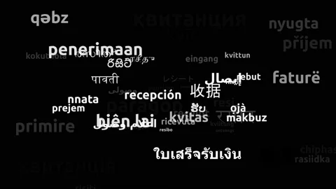 Receipt Translated in 60 Worldwide Languages Endless Looping 3d Zooming Wordc Stock Footage 145231308