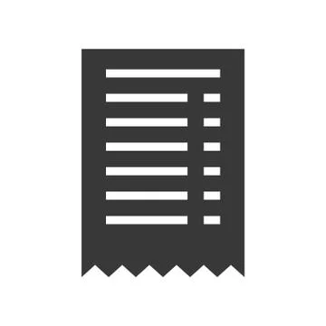 Receipt vector, Online shopping solid style icon Illustrazione stock