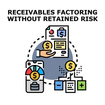 Receivables factoring without retained risk business concept Stock Illustration