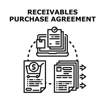 Receivables purchase agreement concept vector icon Stock Illustration