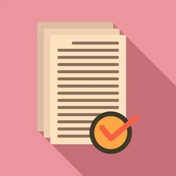 Receive approved documents icon, flat style Stock Illustration
