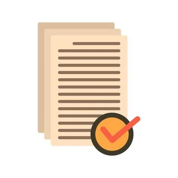 Receive approved documents icon flat isolated vector Stock Illustration