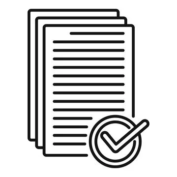 Receive approved documents icon, outline style Stock Illustration