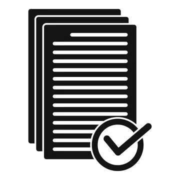 Receive approved documents icon, simple style Stock Illustration