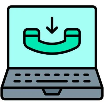 Receive call, Telecommuting or  remote work icon Stock Illustration