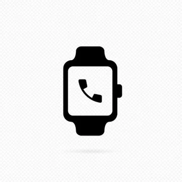 Receive calling on smartwatch icon. Calling on smartwatch. Smart watch incomi Illustrazione stock