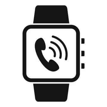 Receive calling on smartwatch icon, simple style Illustrazione stock
