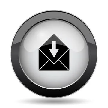 Receive e-mail icon. Internet button on white background.. Stock Illustration