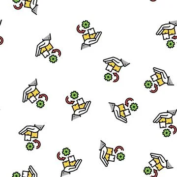 Receive goods and services vector seamless pattern Illustrazione stock