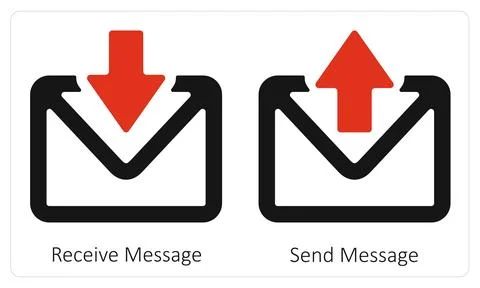 Receive Message and Send Message Stock Illustration