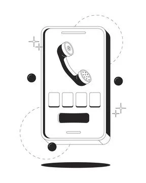 Receive sms code by phone clean onboarding illustration Stock Illustration