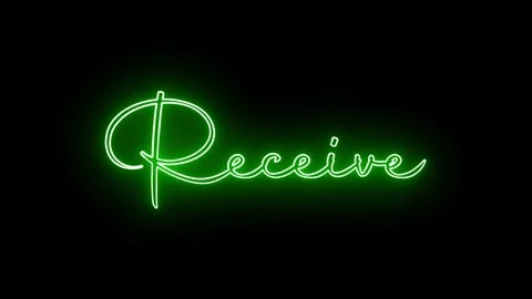 'Receive' text animation with neon glow line. Stock Footage 282576928