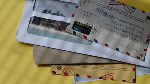 Received Mail And Put on the Table. Stock Footage 77209536