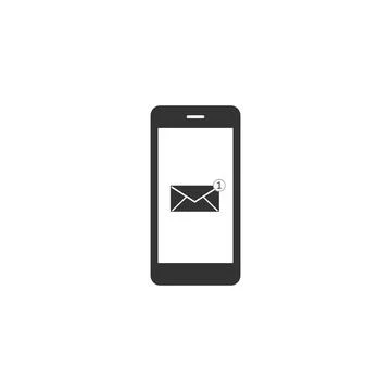 Received message concept. New email notification on the smartphone screen icon Stock Illustration