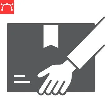 Received parcel glyph icon Stock Illustration