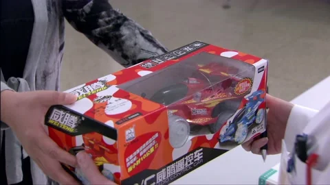 Received a remote control car gift Stock Footage 253770955